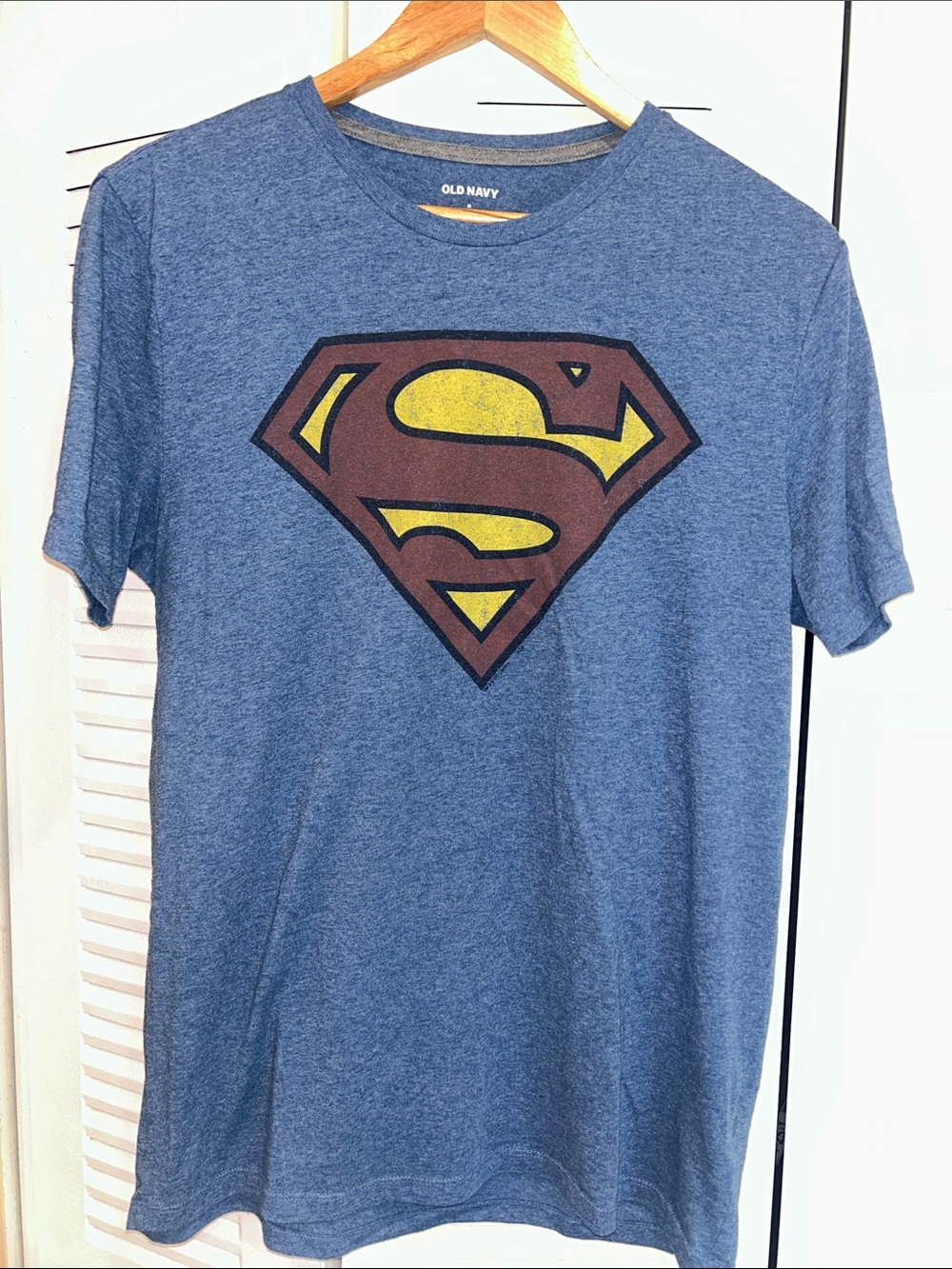 Old Navy Heather Blue Short-Sleeve Tee with Superman Shield